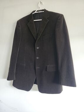 Men's Classic Dark Brown Corduroy Blazer - Versatile Tailored Jacket